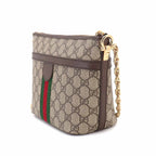 Gucci Ophidia Chain Shoulder Bag GG Supreme Canvas Leather Beige Brown — view 4