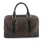 Celine Macadam Boston Hand Bag Leather Black Brown Gold Vintage — view 2