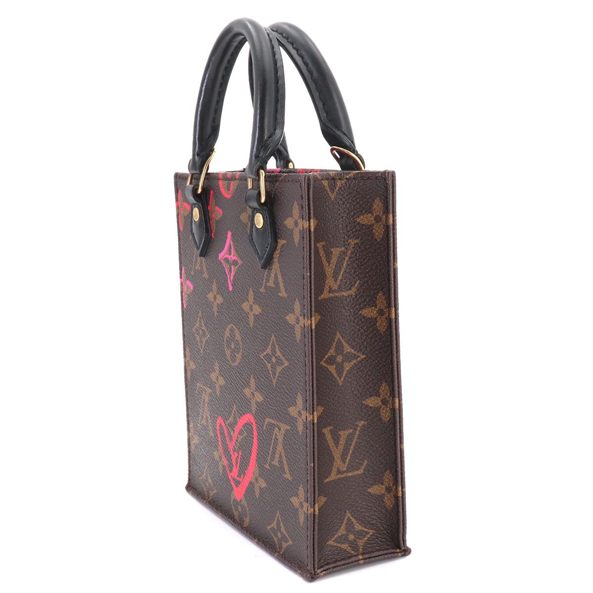 Louis Vuitton Monogram Petite Sac Plat Foreign Love 2-Way — view 3