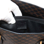 Celine Macadam Tote Black Brown Leather Gold Vintage — view 8