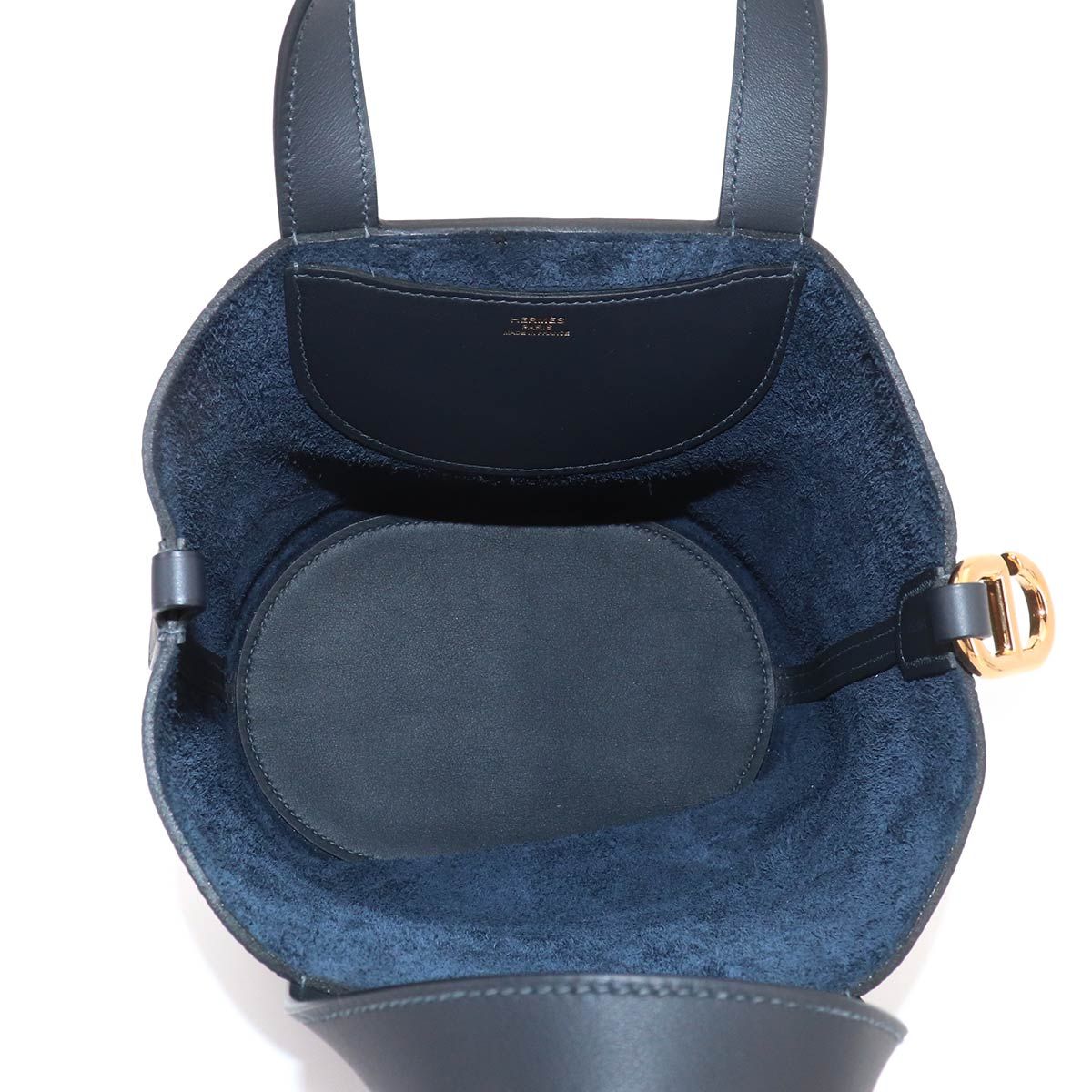 Hermes in the Loop 18 Hand Bag Taurillon Clemence Swift Cavern Gold — view 7