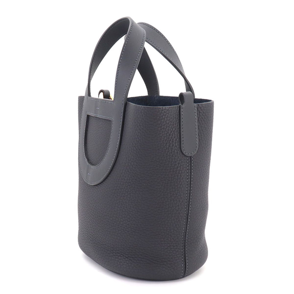 Hermes in the Loop 18 Hand Bag Taurillon Clemence Swift Cavern Gold — view 4