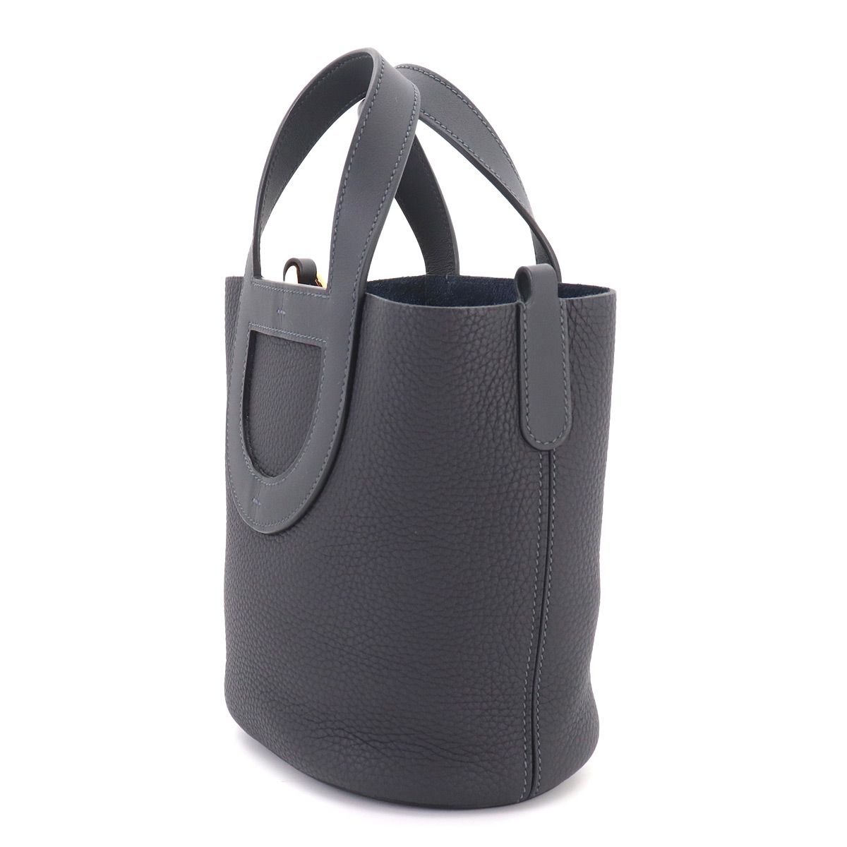 Hermes in the Loop 18 Hand Bag Taurillon Clemence Swift Cavern Gold — view 4