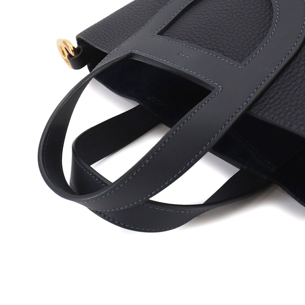 Hermes in the Loop 18 Hand Bag Taurillon Clemence Swift Cavern Gold — view 6