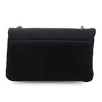 Chanel Icon Chain Shoulder Bag Velour Leather Black Vintage Silver — view 2