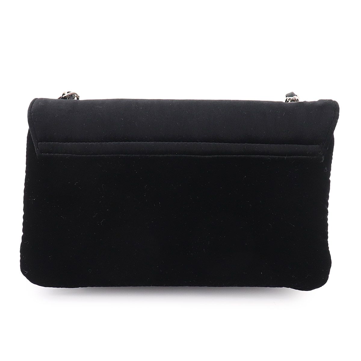 Chanel Icon Chain Shoulder Bag Velour Leather Black Vintage Silver — view 2