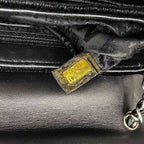 Chanel Icon Chain Shoulder Bag Velour Leather Black Vintage Silver — view 9