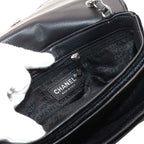 Chanel Icon Chain Shoulder Bag Velour Leather Black Vintage Silver — view 7