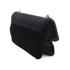 Chanel Icon Chain Shoulder Bag Velour Leather Black Vintage Silver — view 3