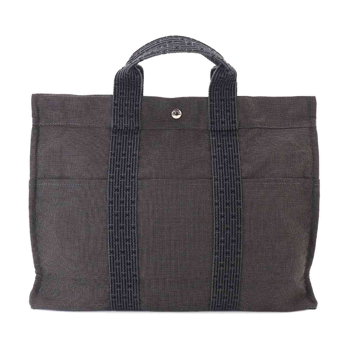 Hermes Her Line MM Tote Canvas Gray Silver Herline MM — view 2