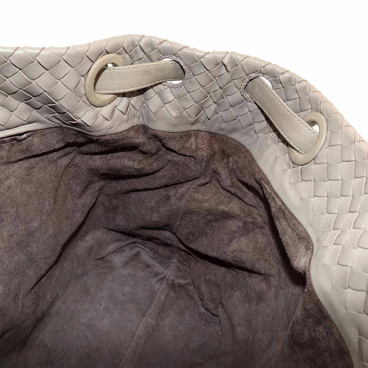Bottega Veneta Intrecciato Garda Tote Leather Light Gray — view 8