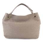 Bottega Veneta Intrecciato Garda Tote Leather Light Gray — view 3