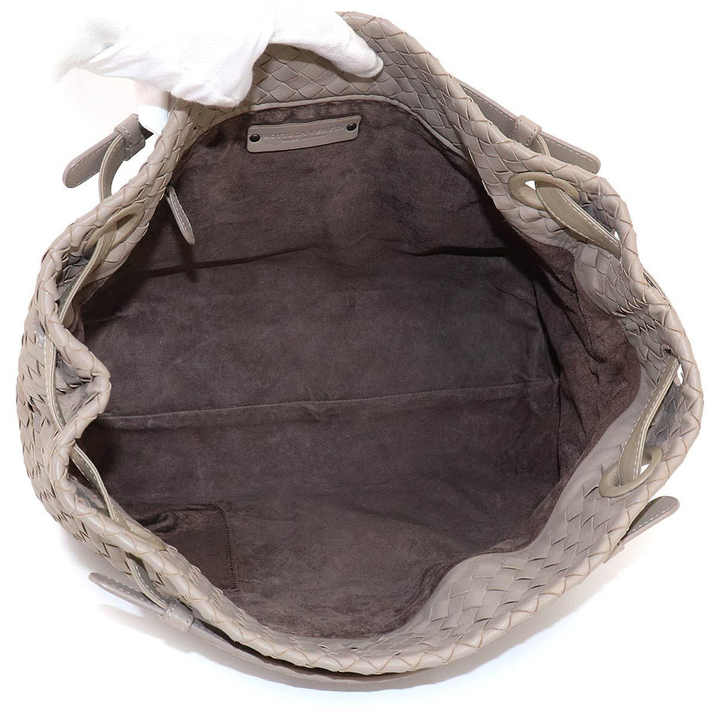 Bottega Veneta Intrecciato Garda Tote Leather Light Gray — view 7