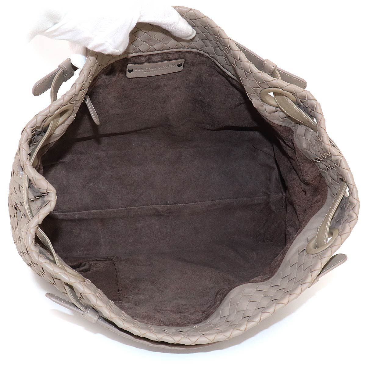 Bottega Veneta Intrecciato Garda Tote Leather Light Gray — view 7