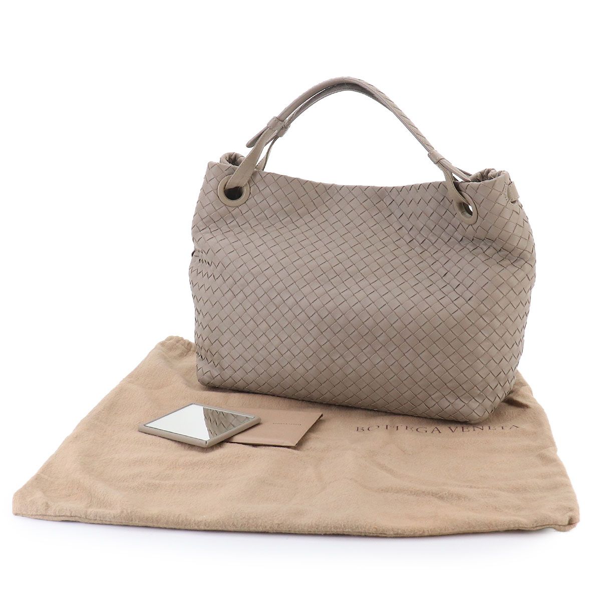 Bottega Veneta Intrecciato Garda Tote Leather Light Gray — view 2