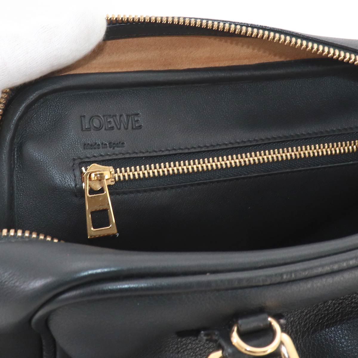 Loewe Amazona 75 2-Way Bag Leather Black Gold — view 7