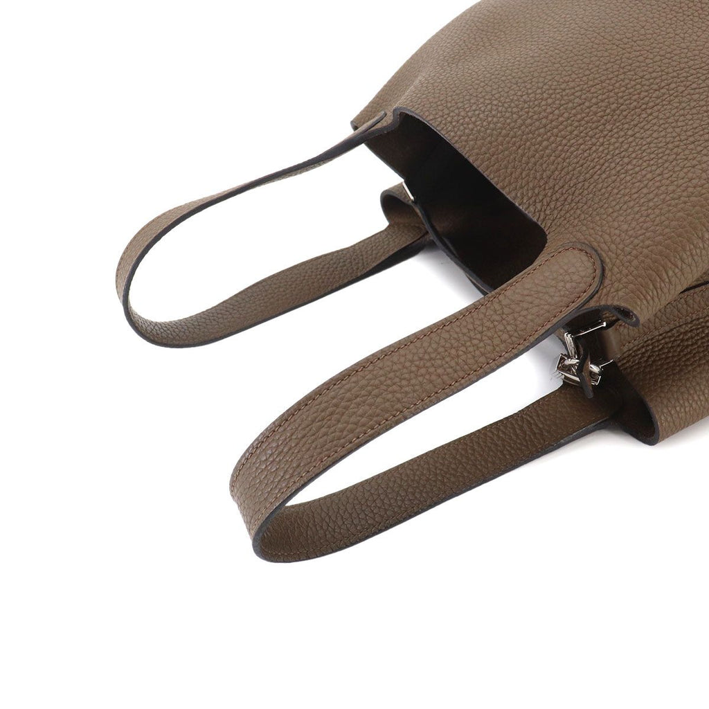 Hermes Picotin Lock 22 Hand Bag Taurillon Clemence Taupe Silver — view 6