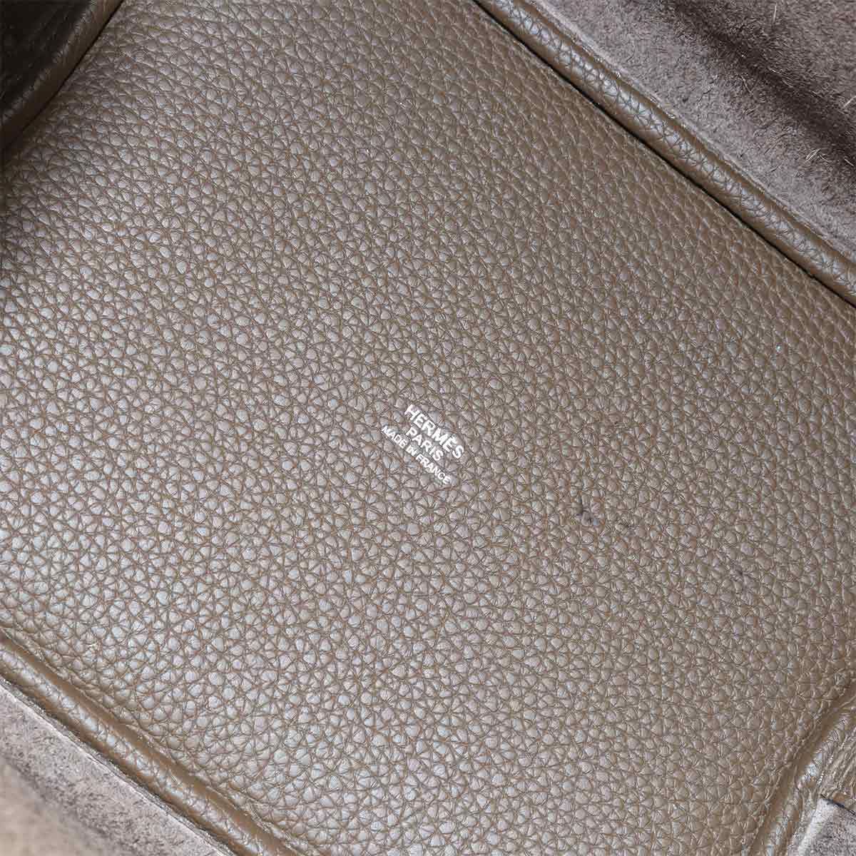 Hermes Picotin Lock 22 Hand Bag Taurillon Clemence Taupe Silver — view 9