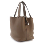 Hermes Picotin Lock 22 Hand Bag Taurillon Clemence Taupe Silver — view 4