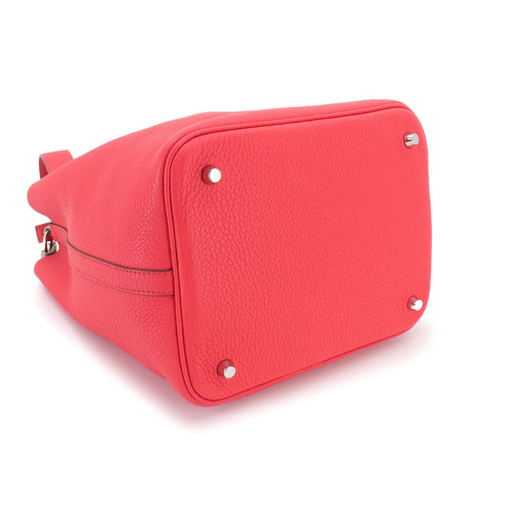 Hermes Picotin Lock MM Hand Bag Taurillon Clemence Rouge Pivoine — view 4