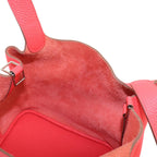 Hermes Picotin Lock MM Hand Bag Taurillon Clemence Rouge Pivoine — view 7