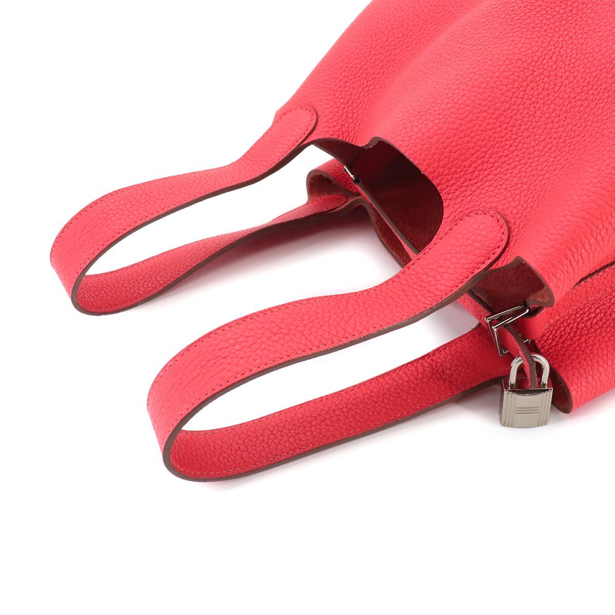 Hermes Picotin Lock MM Hand Bag Taurillon Clemence Rouge Pivoine — view 5