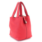 Hermes Picotin Lock MM Hand Bag Taurillon Clemence Rouge Pivoine — view 3