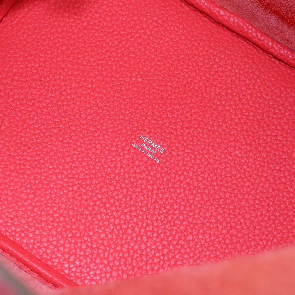 Hermes Picotin Lock MM Hand Bag Taurillon Clemence Rouge Pivoine — view 8