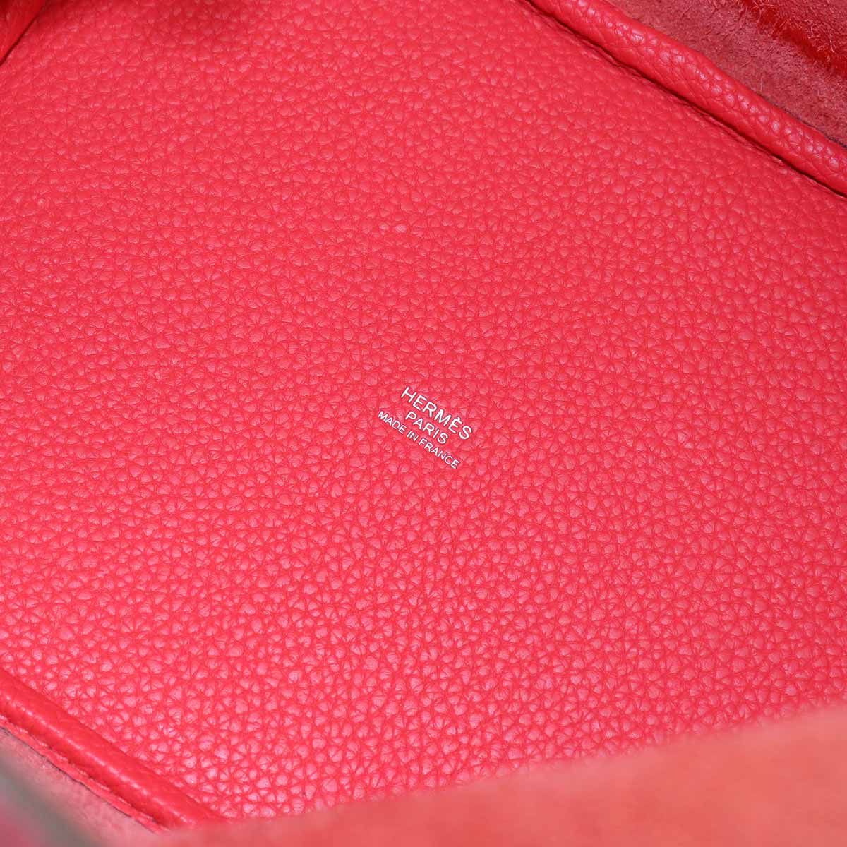Hermes Picotin Lock MM Hand Bag Taurillon Clemence Rouge Pivoine — view 8