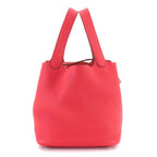 Hermes Picotin Lock MM Hand Bag Taurillon Clemence Rouge Pivoine — view 2