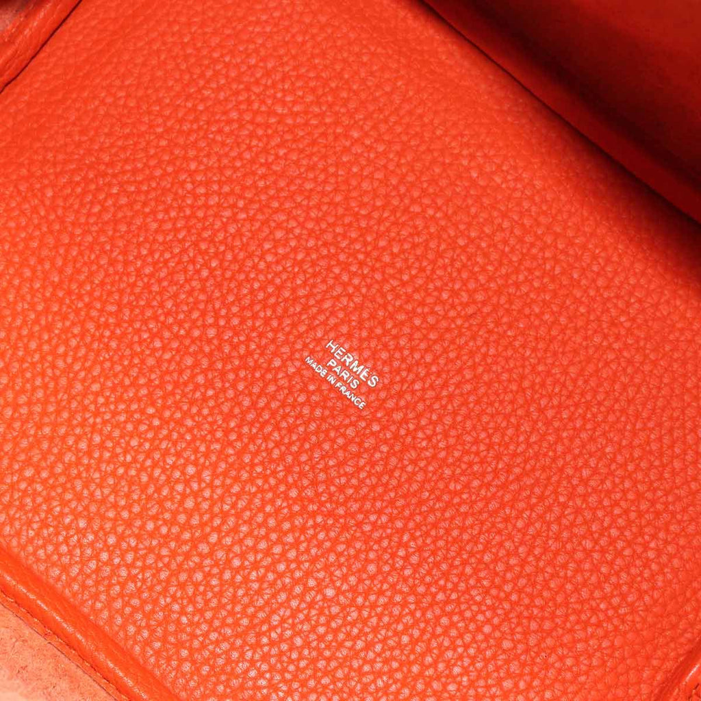 Hermes Picotin Lock Touch MM Hand Bag Taurillon Clemence Swift Rouge Grena — view 8