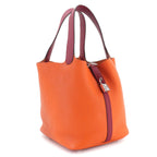 Hermes Picotin Lock Touch MM Hand Bag Taurillon Clemence Swift Rouge Grena — view 3