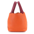 Hermes Picotin Lock Touch MM Hand Bag Taurillon Clemence Swift Rouge Grena — view 2
