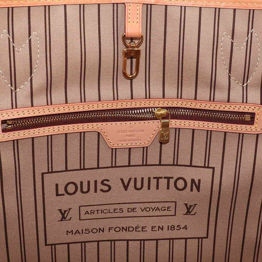 Louis Vuitton Monogram Neverfull MM Tote Brown Beige Gold — view 7