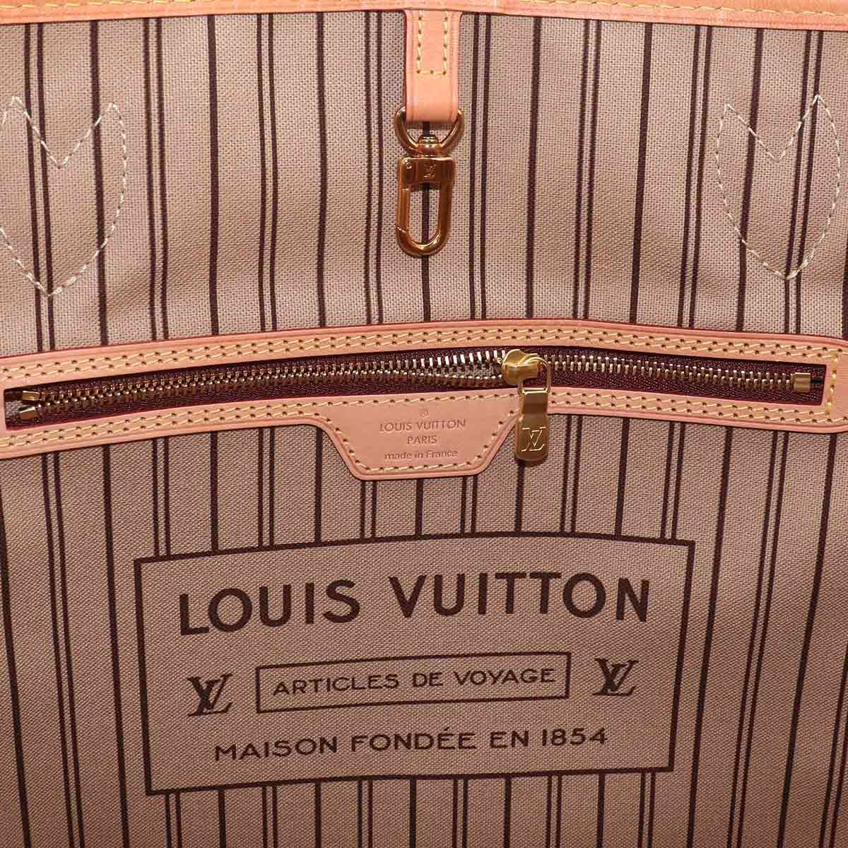 Louis Vuitton Monogram Neverfull MM Tote Brown Beige Gold — view 7