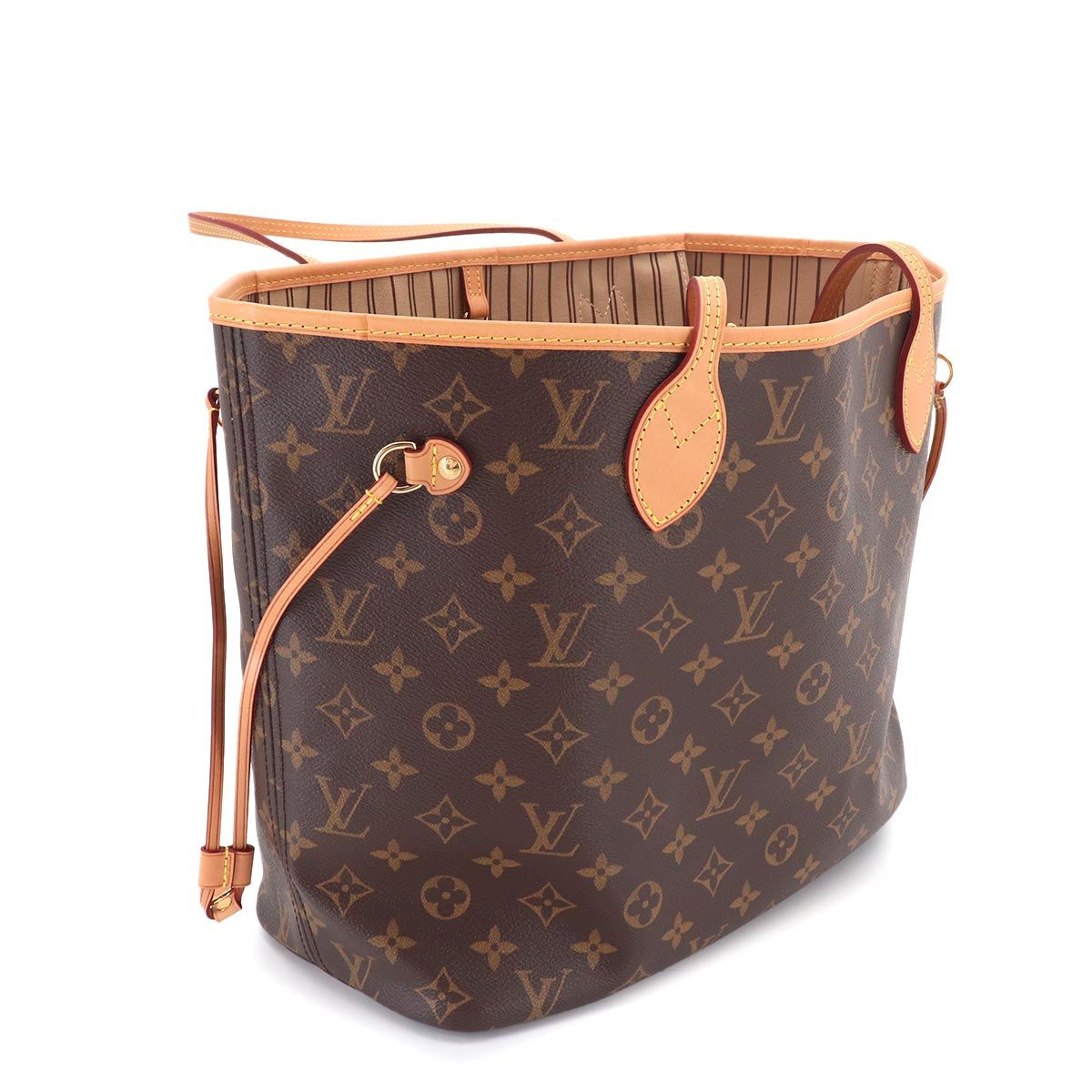 Louis Vuitton Monogram Neverfull MM Tote Brown Beige Gold — view 9