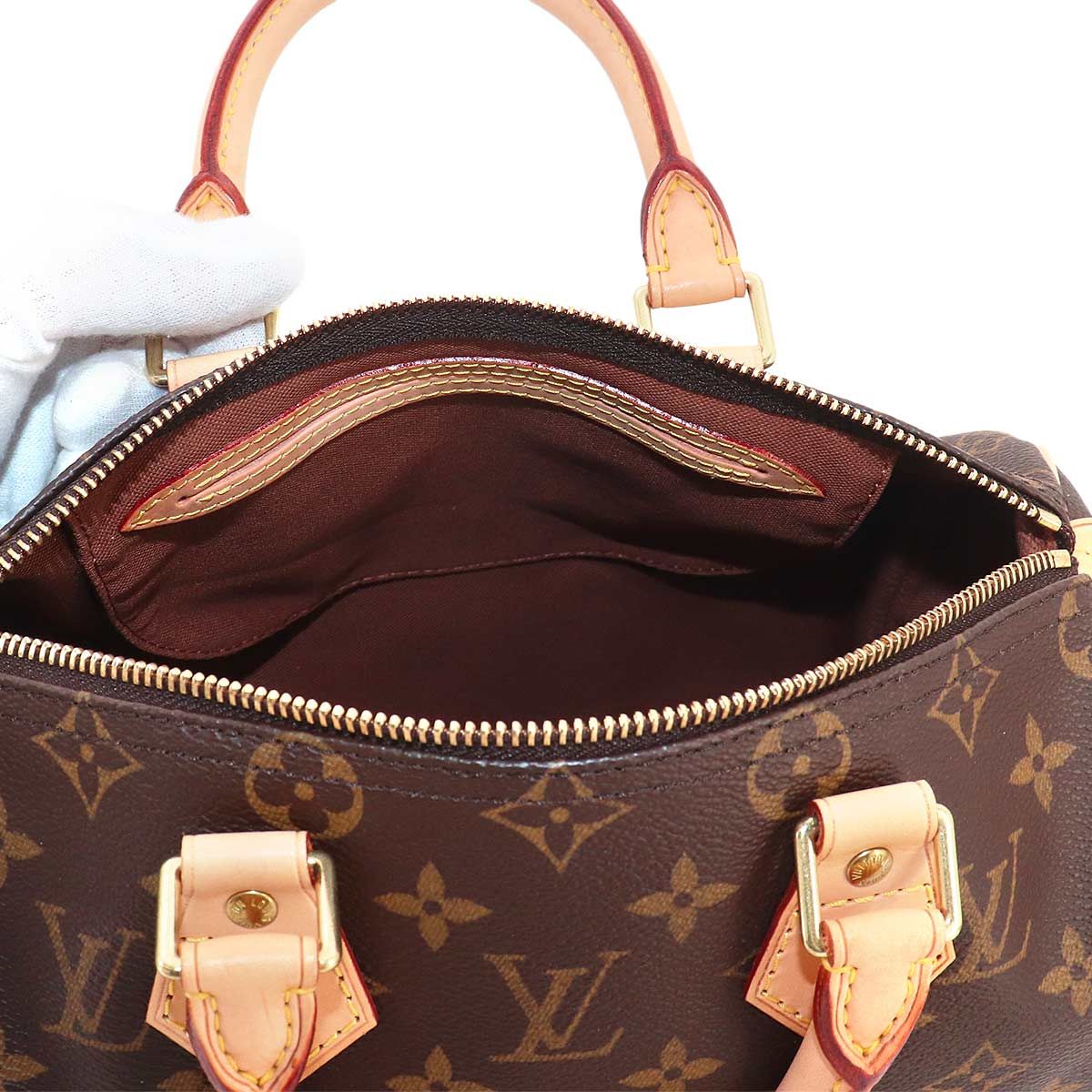 Louis Vuitton Monogram Speedy 25 Hand Bag Brown Gold — view 9