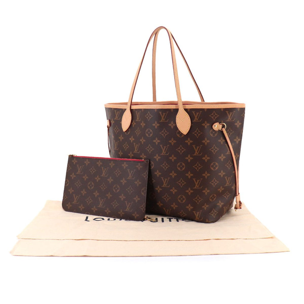Louis Vuitton Monogram Neverfull MM Tote Brown Cerise — view 2