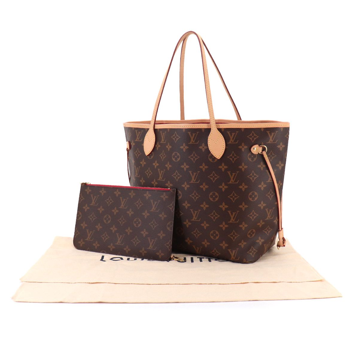 Louis Vuitton Monogram Neverfull MM Tote Brown Cerise — view 2