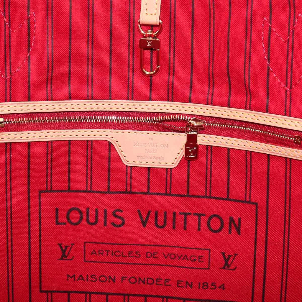Louis Vuitton Monogram Neverfull MM Tote Brown Cerise — view 8