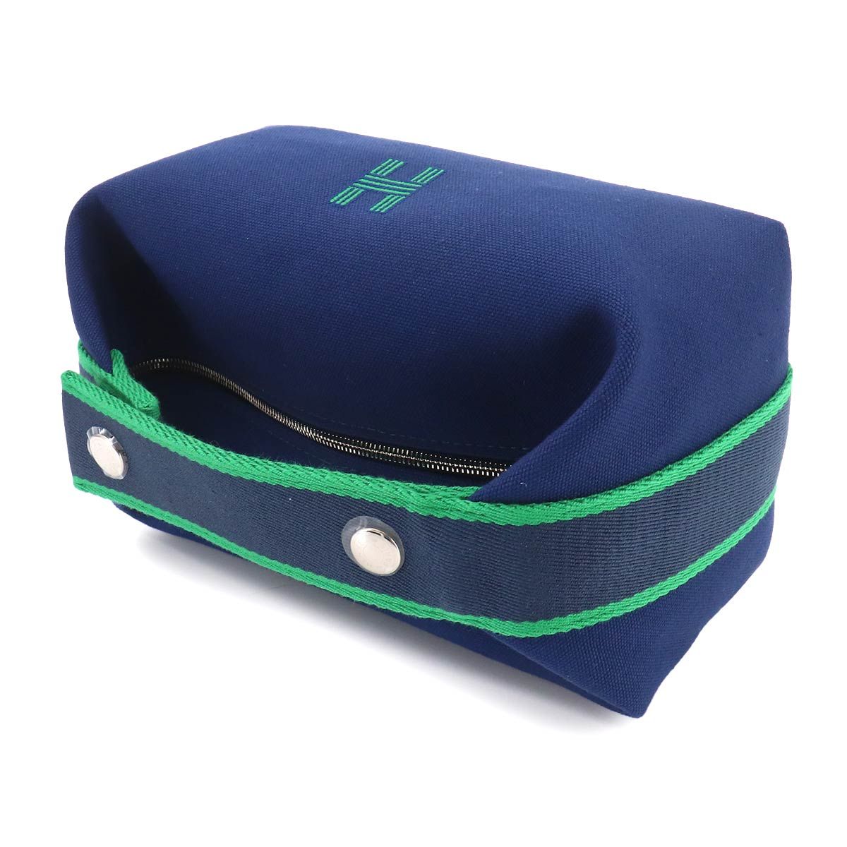 Hermes Bride-a-Brac PM Hand Bag Toilet Ash Blue Marine Green Silver — view 5