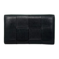 Bottega Veneta Wallet Cassette Zip Around Intrecciato Cuffleather Black Green