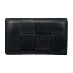 Bottega Veneta Wallet Cassette Zip Around Intrecciato Cuffleather Black Green