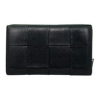 Bottega Veneta Wallet Cassette Zip Around Intrecciato Cuffleather Black Green — view 2