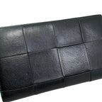Bottega Veneta Wallet Cassette Zip Around Intrecciato Cuffleather Black Green — view 6