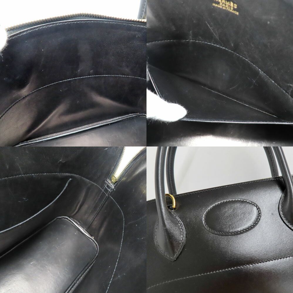 Hermes Bolide 31 Box Calf Black Handbag 2-Way Gold — view 7