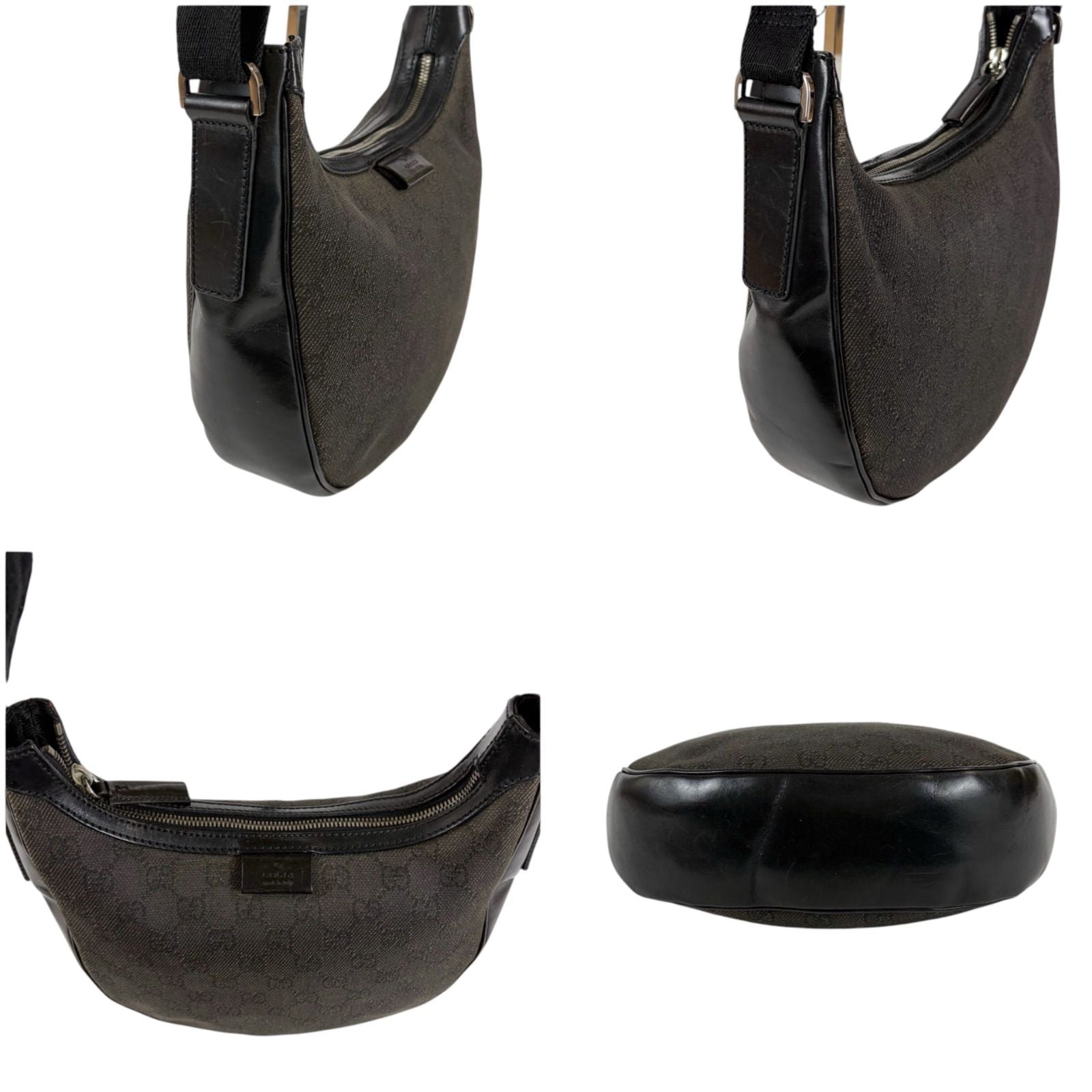 Gucci GG Canvas Shoulder Bag Cross Black — view 5