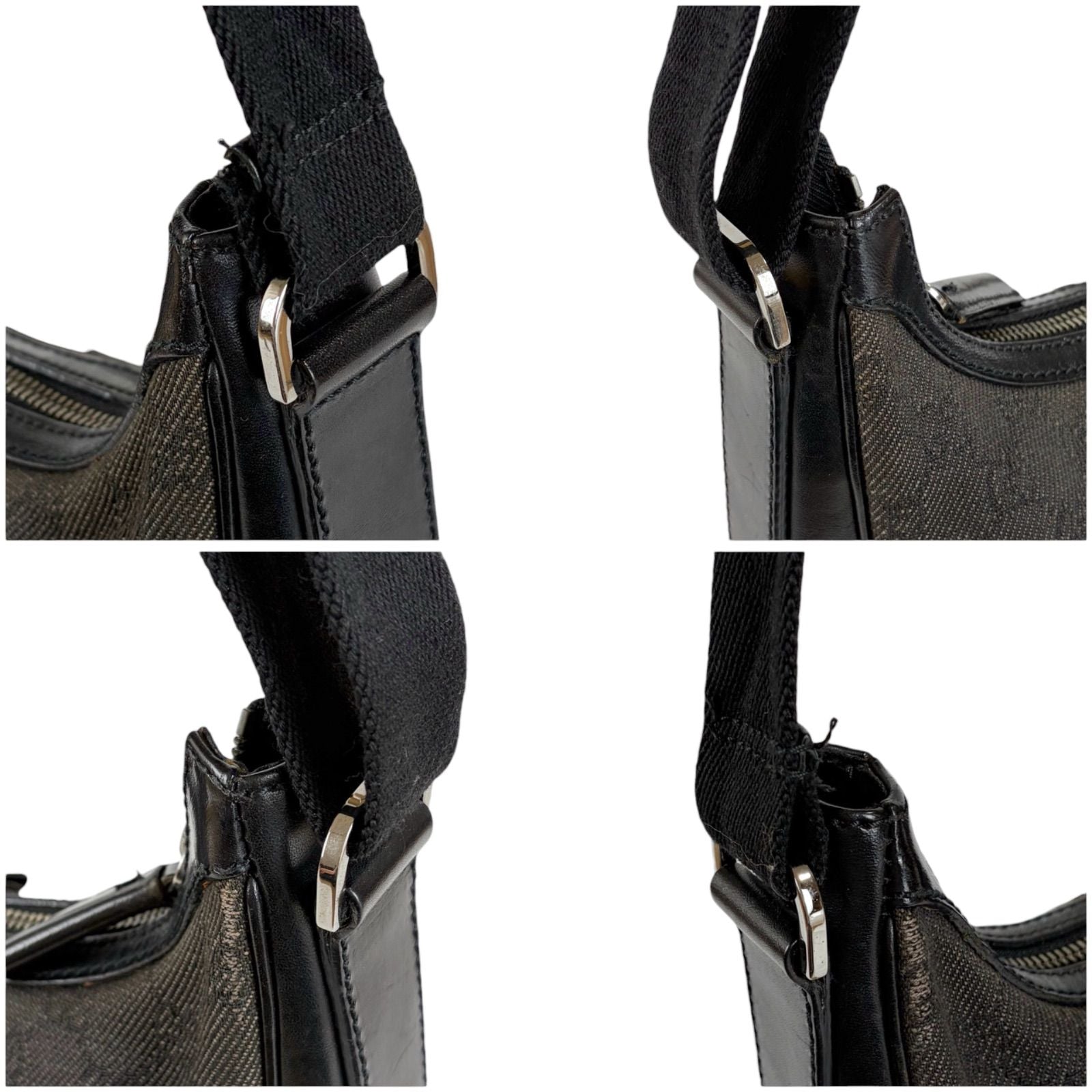 Gucci GG Canvas Shoulder Bag Cross Black — view 6