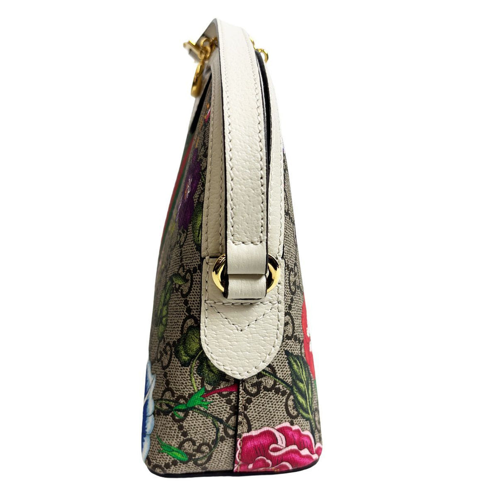 Gucci Shoulder Bag Ophidia GG Flora Small White Gold — view 5