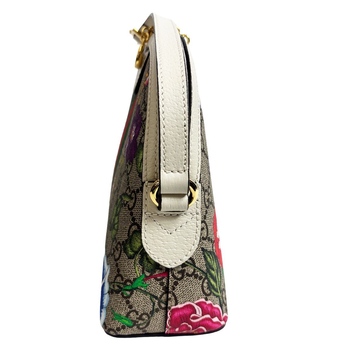 Gucci Shoulder Bag Ophidia GG Flora Small White Gold — view 5